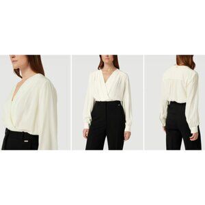 Boss Itoka 100% silk Wrap Body top size 4 color ivort NWT mspr 278